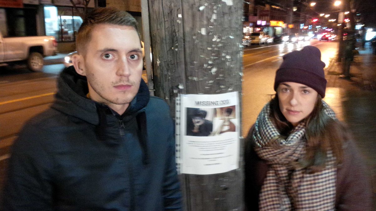 NEWSneil's tweet photo. Dog-napped! A Toronto pair wants a stolen pooch back. Details tonight on CBC News Toronto @ 11 @failedactress #cbcto http://t.co/jdSZZs55aP