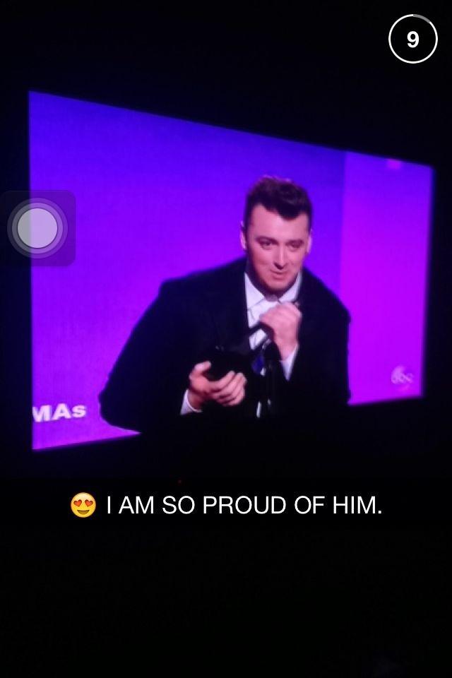 samsmithislove's tweet photo. My baby. I am so proud of what you have accomplished. 😘@samsmithworld #AMAs http://t.co/YgvrJrsImB