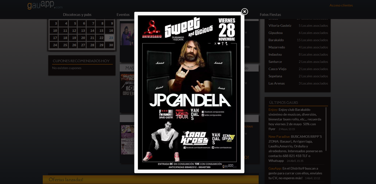 gauapp's tweet photo. Este viernes se lía en #durango en con @jpcandela ! SORTEAMOS 2 ENTRADAS! Participa en http://t.co/ZGZ4h8bx2V ! http://t.co/Su7aHW0JTk
