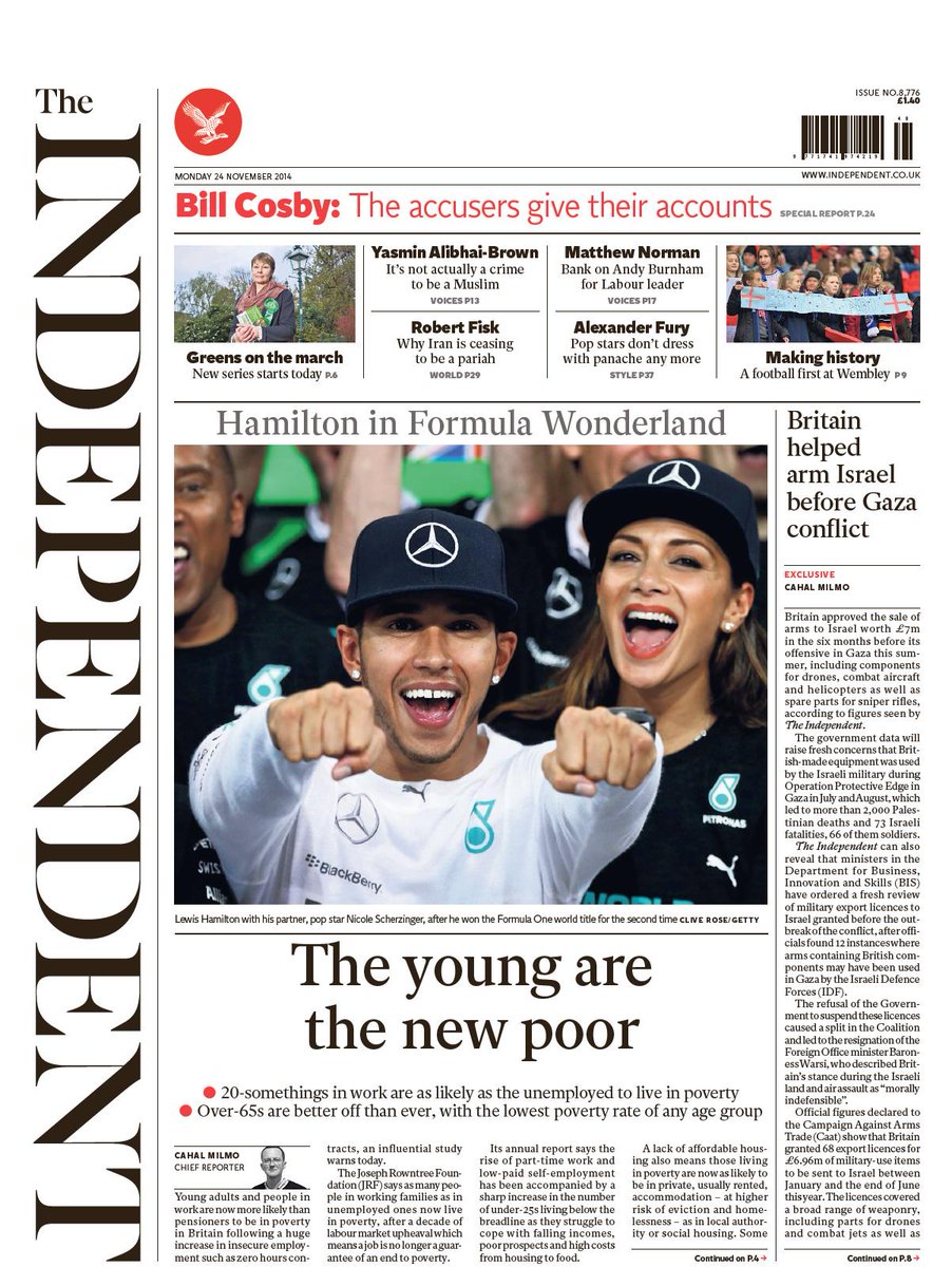 Portada de The Independent del 24 de Noviembre