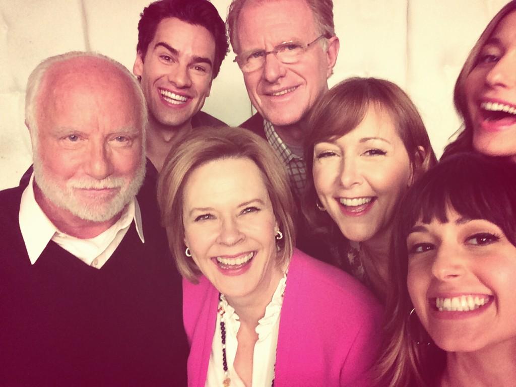 Selfie at the photo shoot for <a href="/YourFamilyTBS/">Your Family Or Mine</a> <a href="/CynStevenson/">Cynthia Stevenson</a> <a href="/katedmonson/">Kat Edmonson</a> <a href="/edbegleyjr/">Ed Begley, Jr.</a> #happy @tbsveryfunny