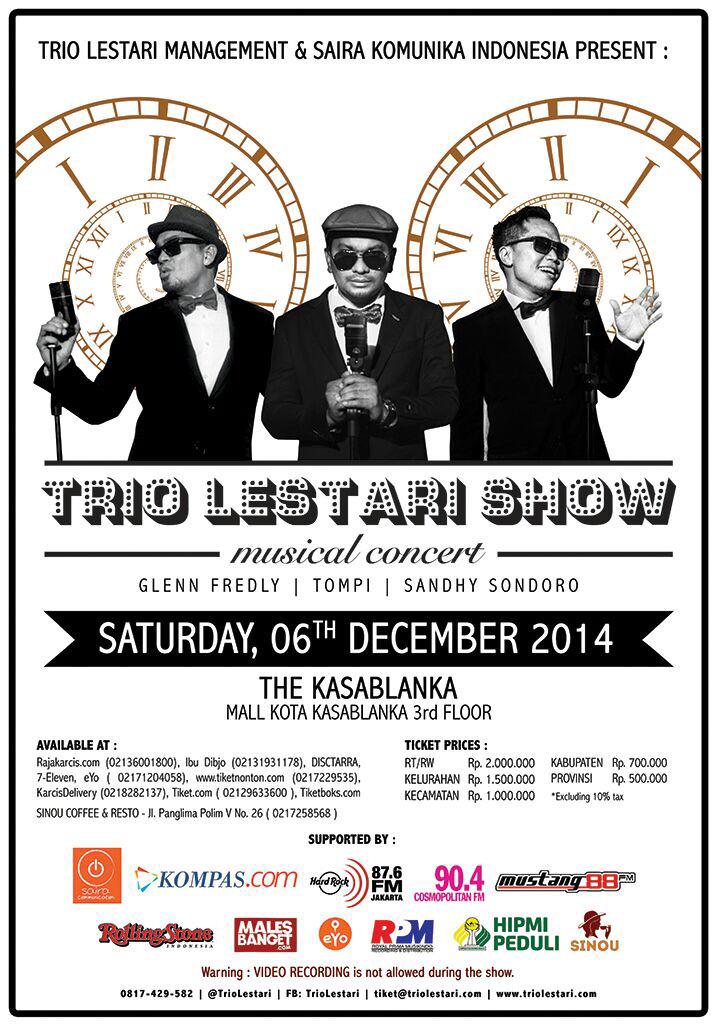 TrioLestari's tweet photo. Wangii RT @GlennFredly: Pagi..sampai jumpa 6 Desember 2014 di Musikal konser km.. Salam Wangi @TrioLestari http://t.co/0vIdgIMSMJ