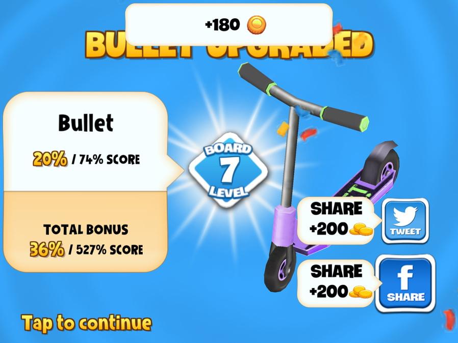 I upgraded my Bullet scooter to level 7 in #SkylineSkaters bit.ly/skylineskaters