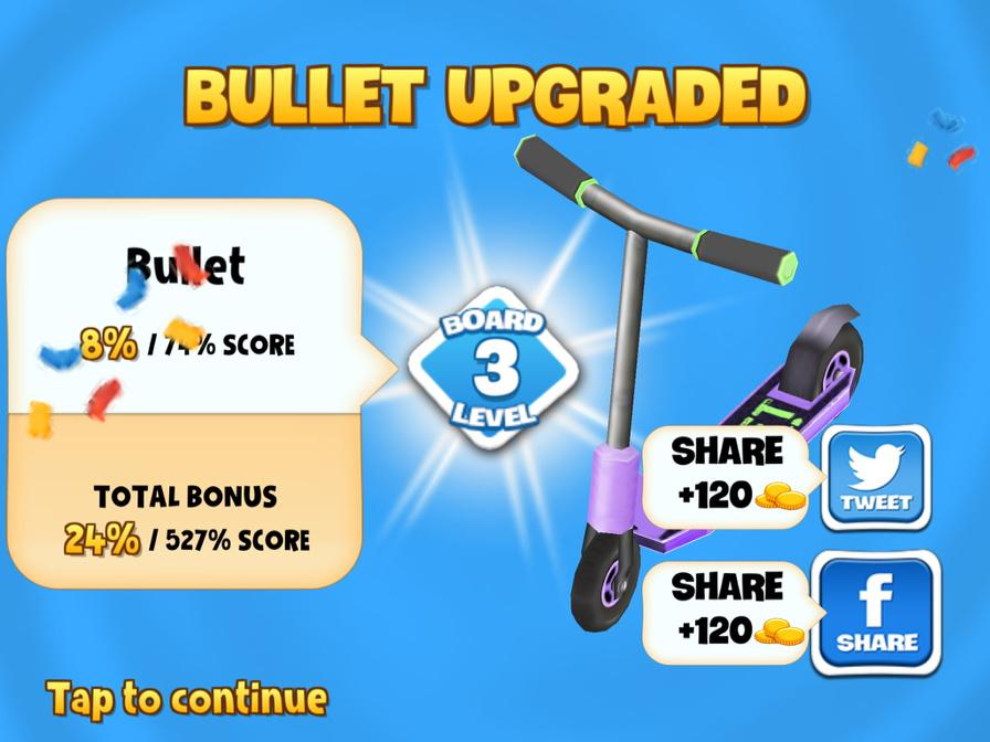 I upgraded my Bullet scooter to level 3 in #SkylineSkaters bit.ly/skylineskaters