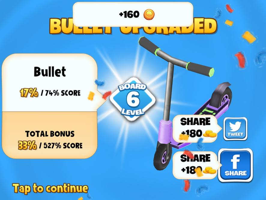 I upgraded my Bullet scooter to level 6 in #SkylineSkaters bit.ly/skylineskaters