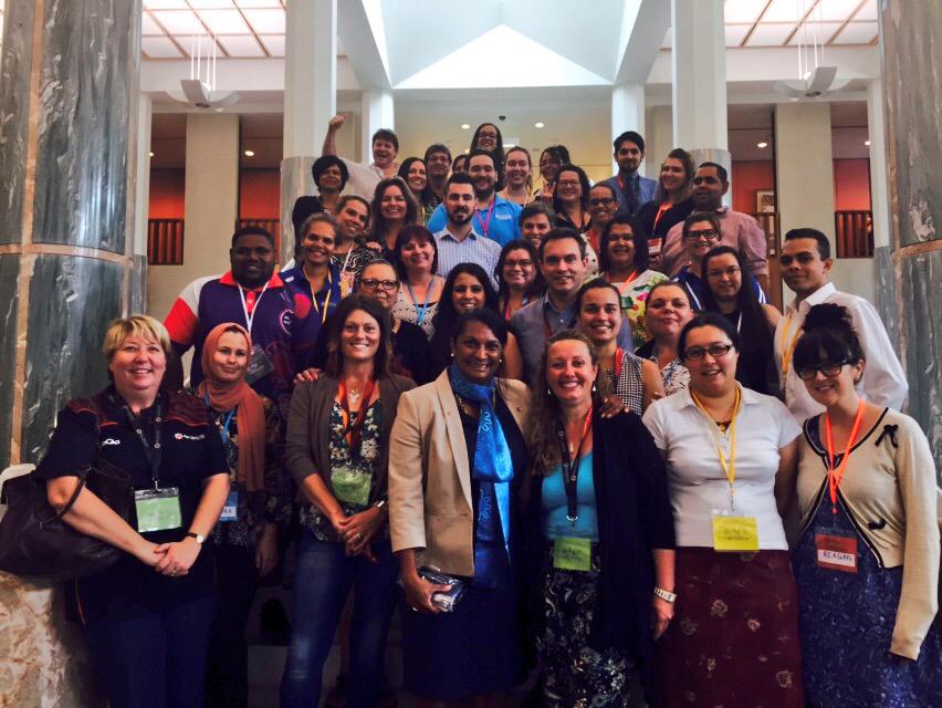 The #IAHAForum Group with Senator <a href="/NovaPeris/">Nova Peris OAM OLY</a> at Parliament House ! #IndigenousX