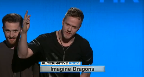 AMAs's tweet photo. What a WIN! @Imaginedragons takes home the award for Favorite Alternative Rock Artist! AMAzing! #AMAs http://t.co/2LEm6TMxjY