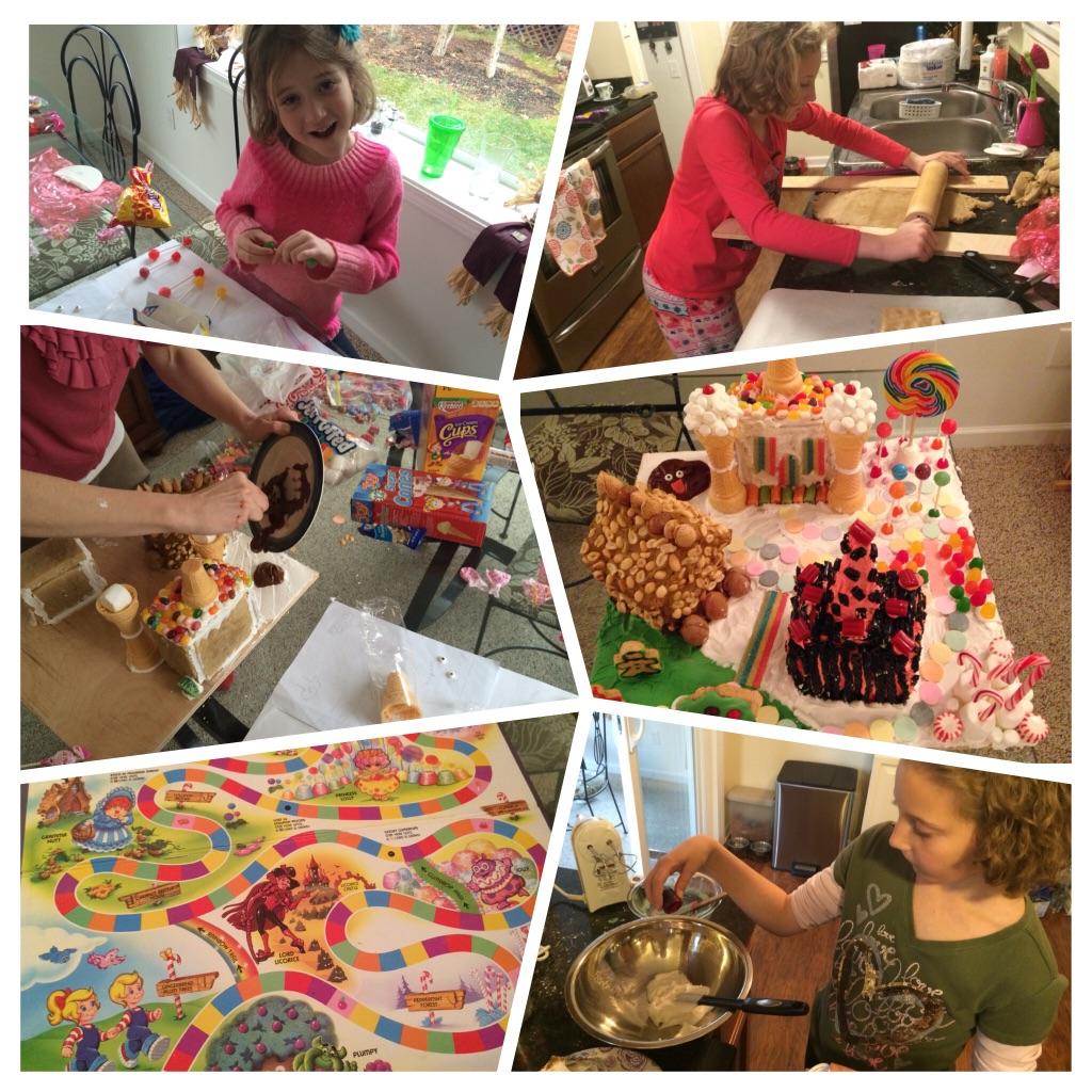 DominicVerdell's tweet photo. Gingerbread construction day for the Verdell's... All ready for #Glow at the @cbgarden this week! #CandyLandy http://t.co/GnIc3mL0hT