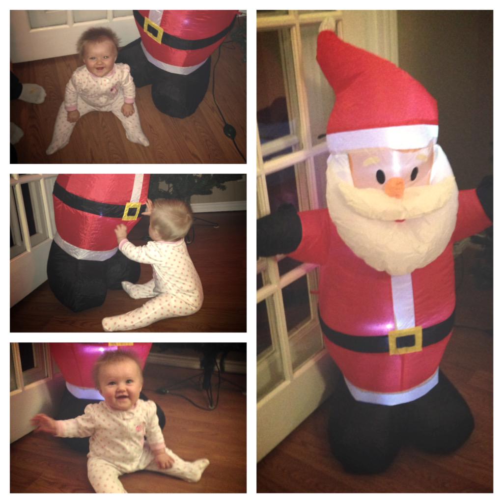 carliodle's tweet photo. She loved inflatable Santa! #misskinley @modle1112 @LaurenRVaughn @susievaughn58 @rustyvaughn56 http://t.co/wyssYPsvCp