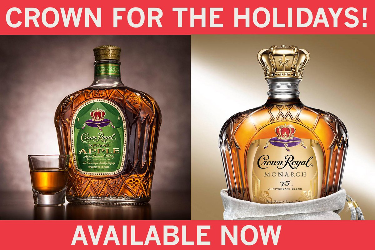 BreakthruBevIL's tweet photo. Stock up on @CrownRoyal for the holidays with 2 worthy releases - Crown Royal Regal Apple &amp; Crown Royal 75th Monarch http://t.co/5EfJI6nHg1