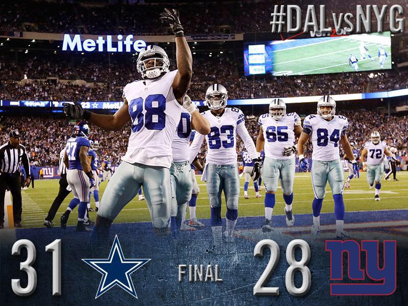 Johnrobl's tweet photo. My boys win! Congrats DeMarco Murray as you break another record with the Cowboys. http://t.co/EjngtELmpX