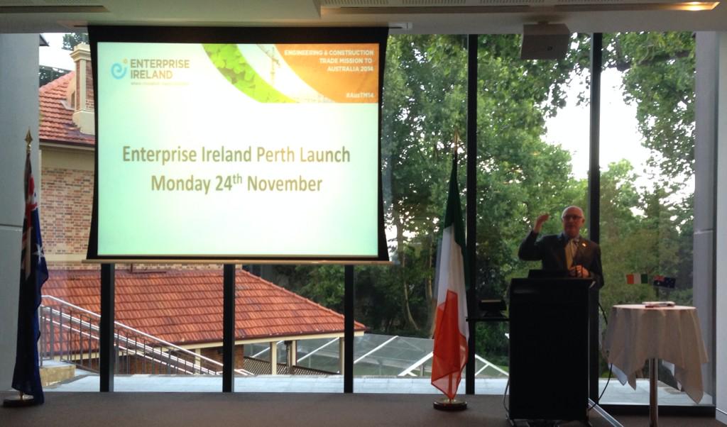 joreilly104's tweet photo. Alan Dixon welcomes us to the Launch of Enterprise Ireland's Perth Office @EI_MaryKinnane @NoelWhite2013 #AusTM14 http://t.co/rGYdkWOHnW