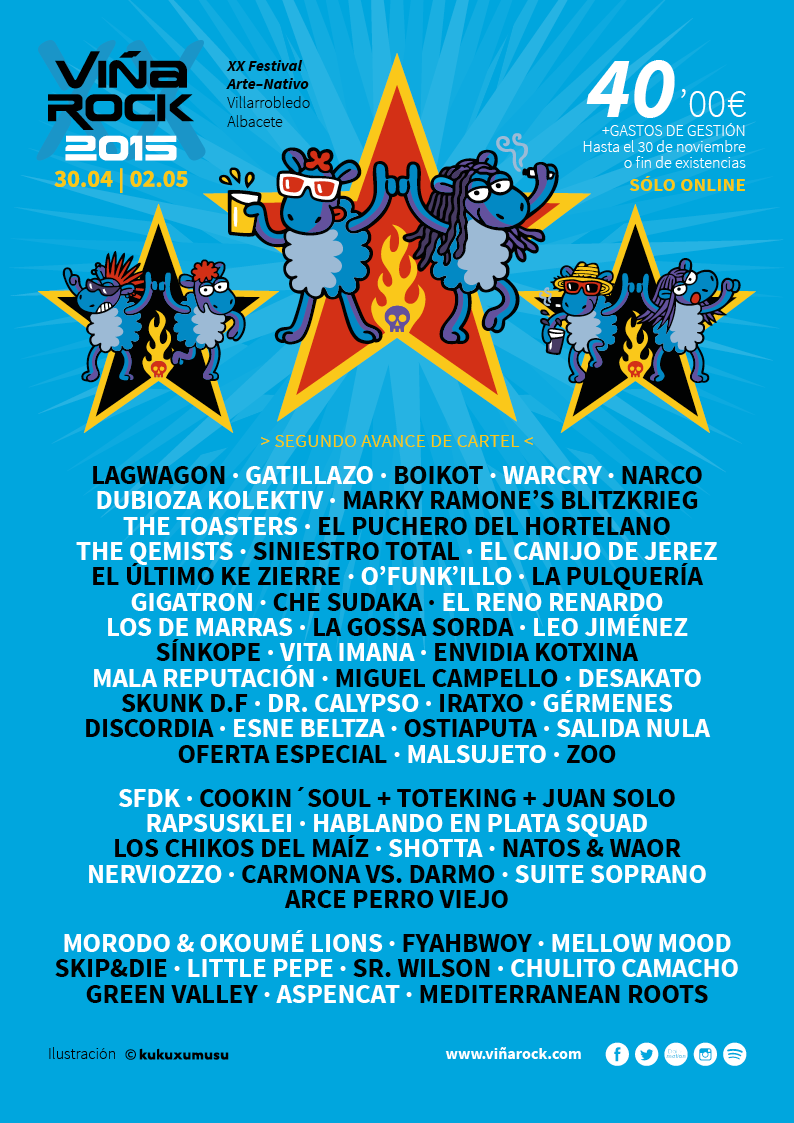 VinaRockOficial's tweet photo. Así queda el cartel tras las nuevas #ConfirmacionesVR2015. Entradas a 40€ aquí http://t.co/qZZ0Cf9LHi http://t.co/w11CTY1YFp