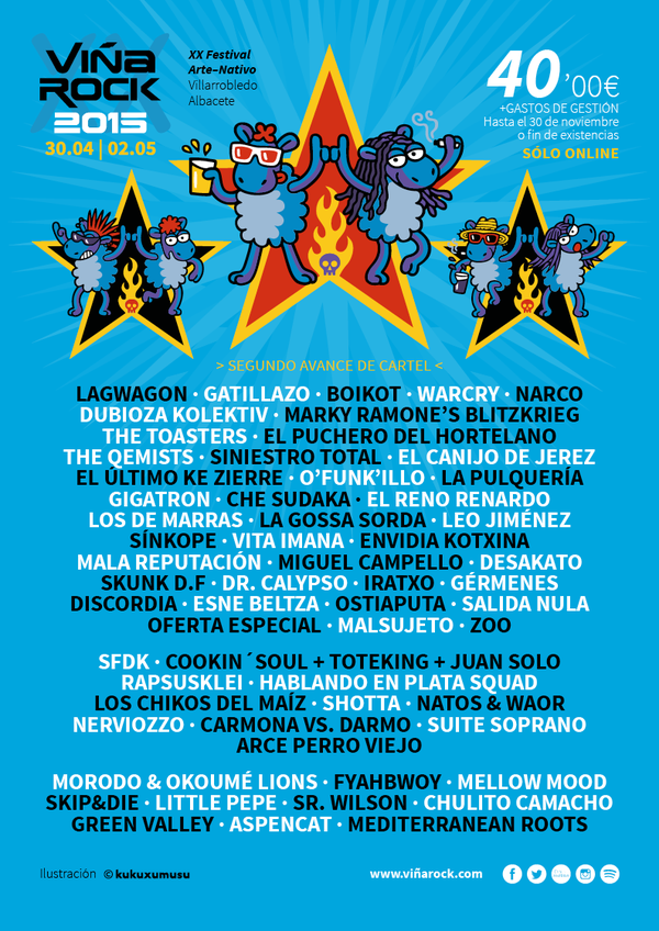 deFestivales's tweet photo. ¡Así queda el cartel del @VinaRockOficial tras   #ConfirmacionesVR2015 !

¿Vamos?https://t.co/VT6amNSa5s http://t.co/xdWIksz5BX