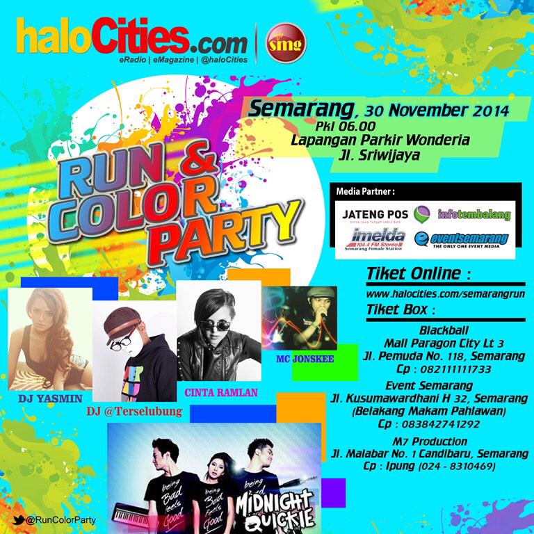 EventSemarang's tweet photo. Surabaya sdah merasakan sensasi @RunColorParty! Semarang Are you ready? Cepat beli tiketnya sekarang juga!! #eventSMG http://t.co/GjyXkRP0po