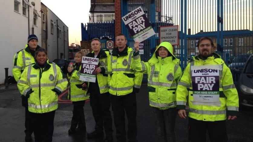 itvnews's tweet photo. NHS workers across the country take to the picket lines over pay row with Government
http://t.co/EX8PpJIT1i http://t.co/dI0oPJ9WHN