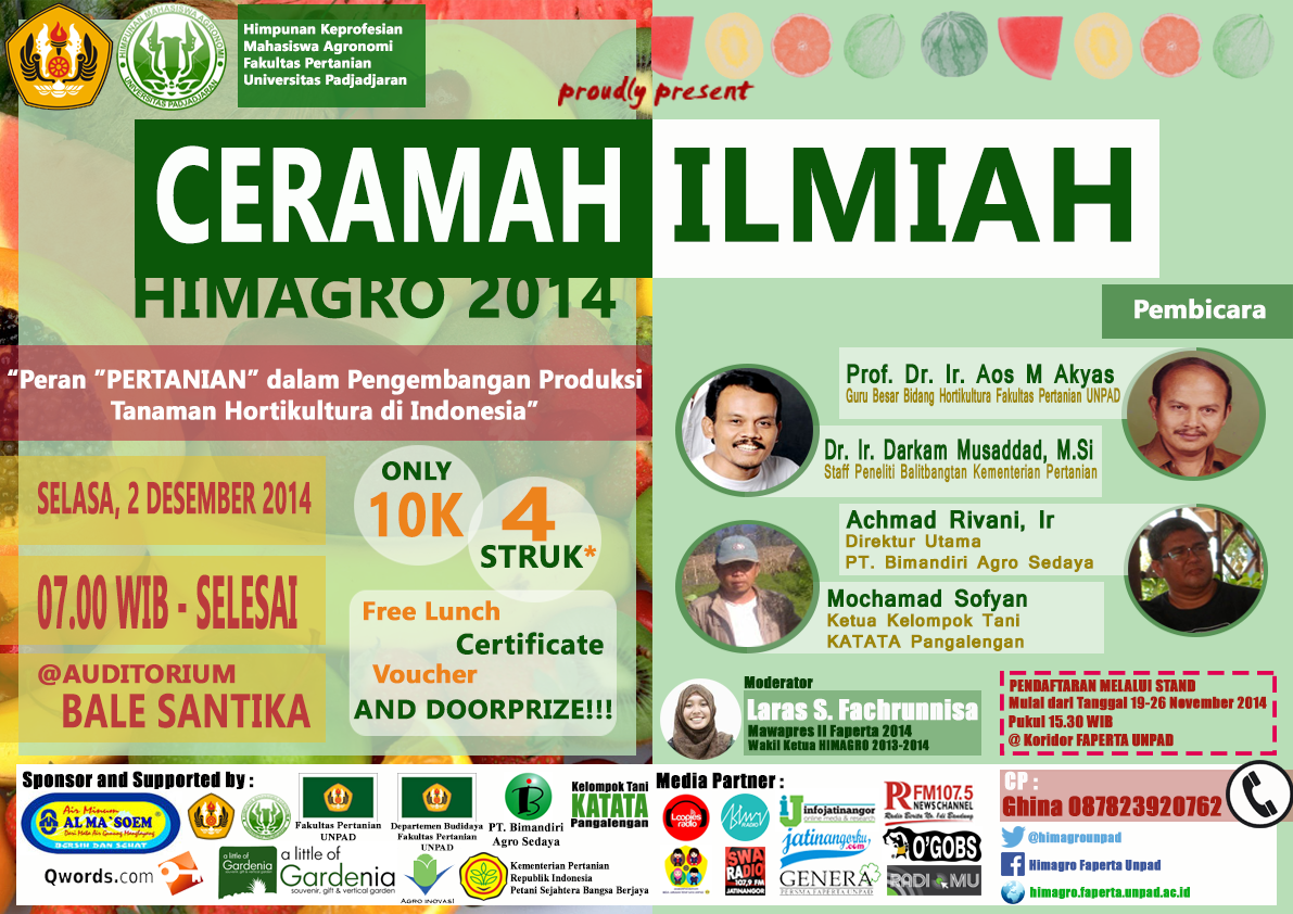 swararadio's tweet photo. @himagroUNPAD  2 Des 2014: Ceramah Ilmiah HIMAGRO 2014 di Auditorium Bale Santika, Unpad; HTM 10K http://t.co/XgxeXPEMWS