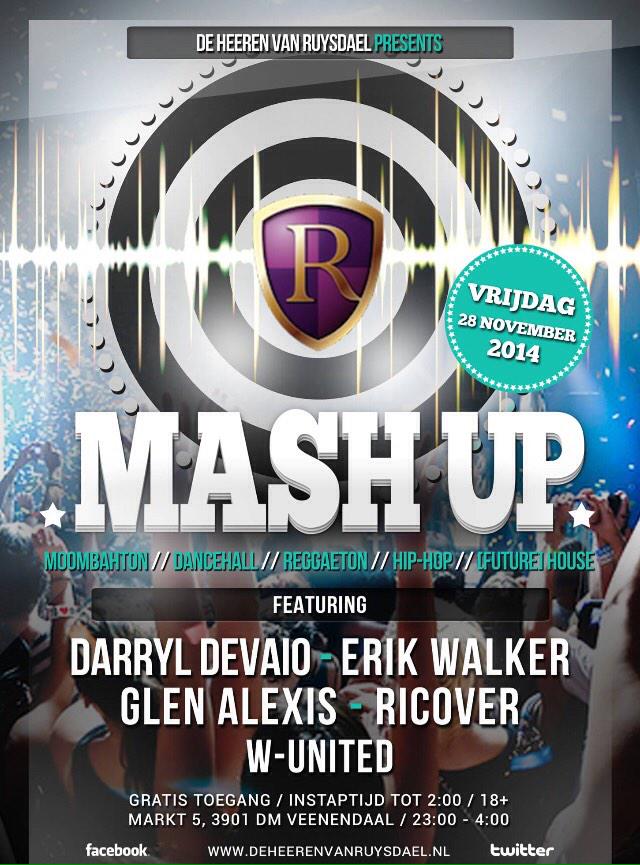 _MashupEvents's tweet photo. Deze vrijdag! Mash Up met o.a.@DarrylDevaio @WillemsenUnited en @djricover! Lekkere House, Moombahton &amp; Hip-Hop!! http://t.co/oAub1n4S1x
