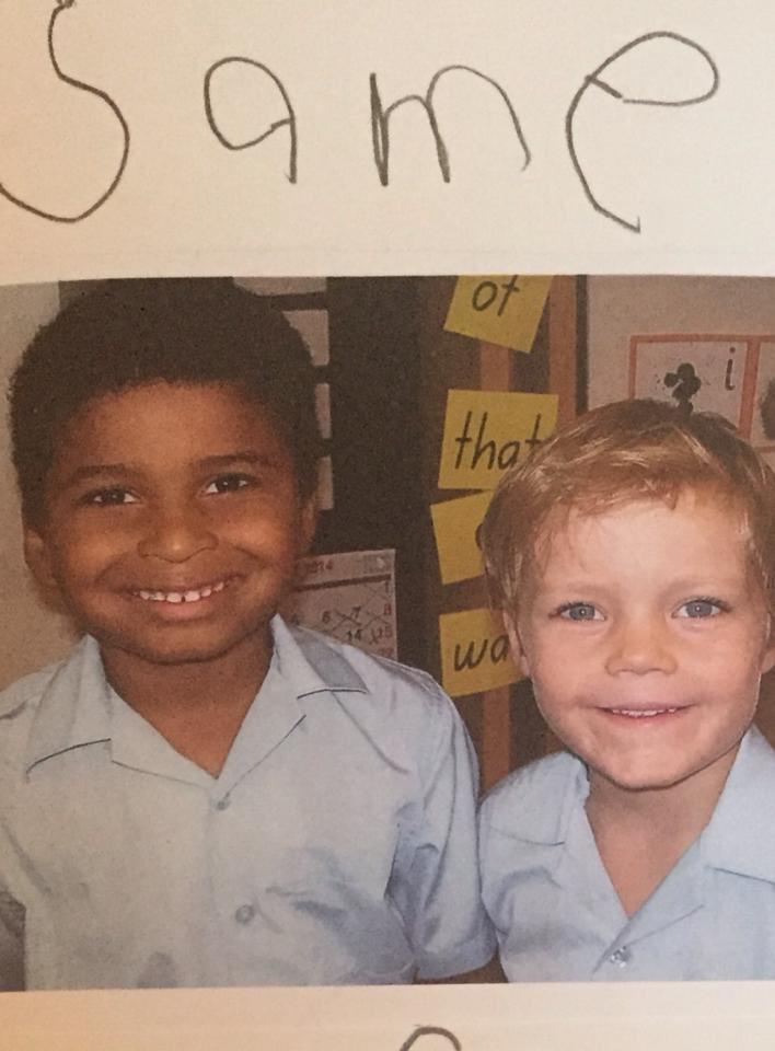 kymcheek's tweet photo. My 5 year old's view of his best mate. Kids can teach us so much. http://t.co/mkCPmOLVkG