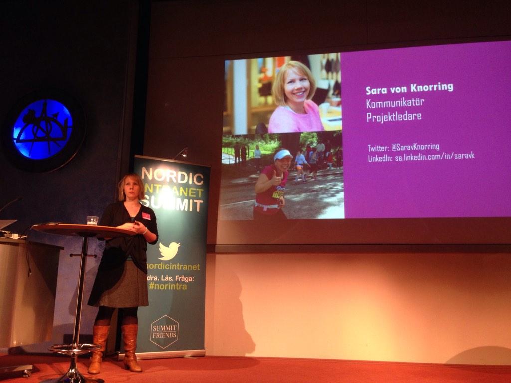 a_cronqvist's tweet photo. Nu @SaravKnorring presenterar #SSSB:s nya intranät på Nordic intranet Summit #norintra http://t.co/nFzzXDCm4o