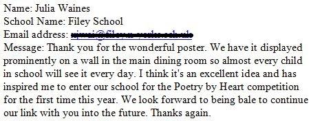 posw2014's tweet image. Thank you to @FileySchool for their feedback on our poetry posters - we're pleased you like them! #posw #ww1 #posters