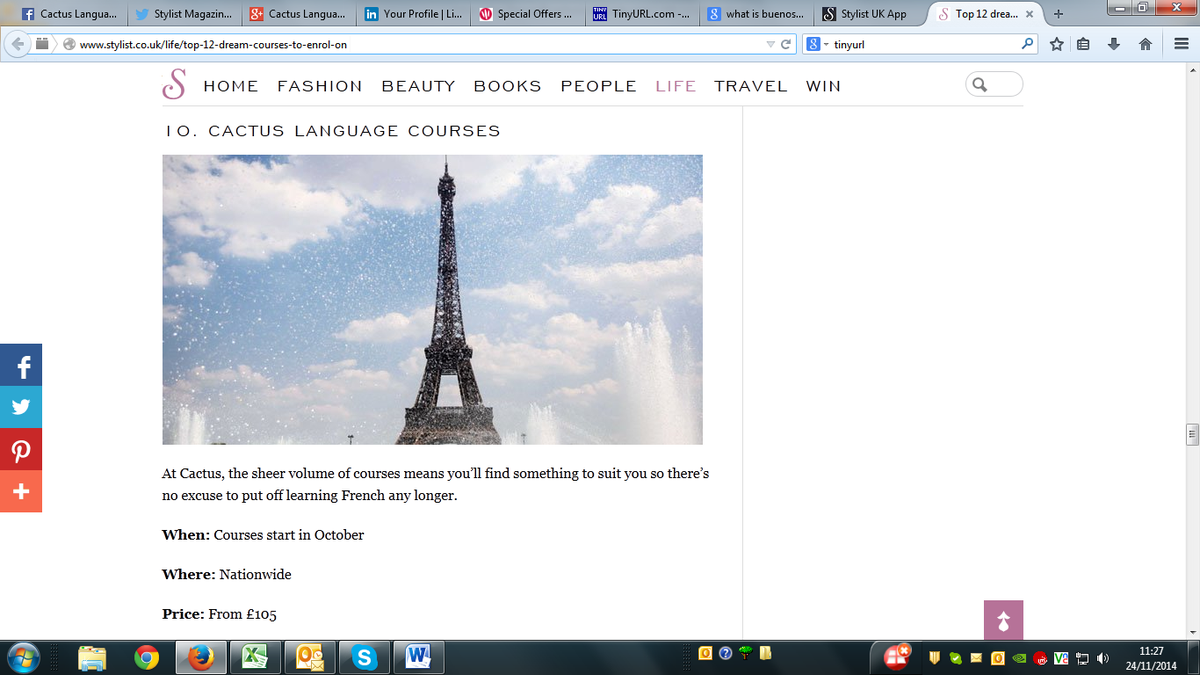 cactuslanguage's tweet photo. Thank you @StylistMagazine #Cactus included in Top 12 #dream #courses #London http://t.co/2vKPCfNCiu http://t.co/QL5oo6a80V