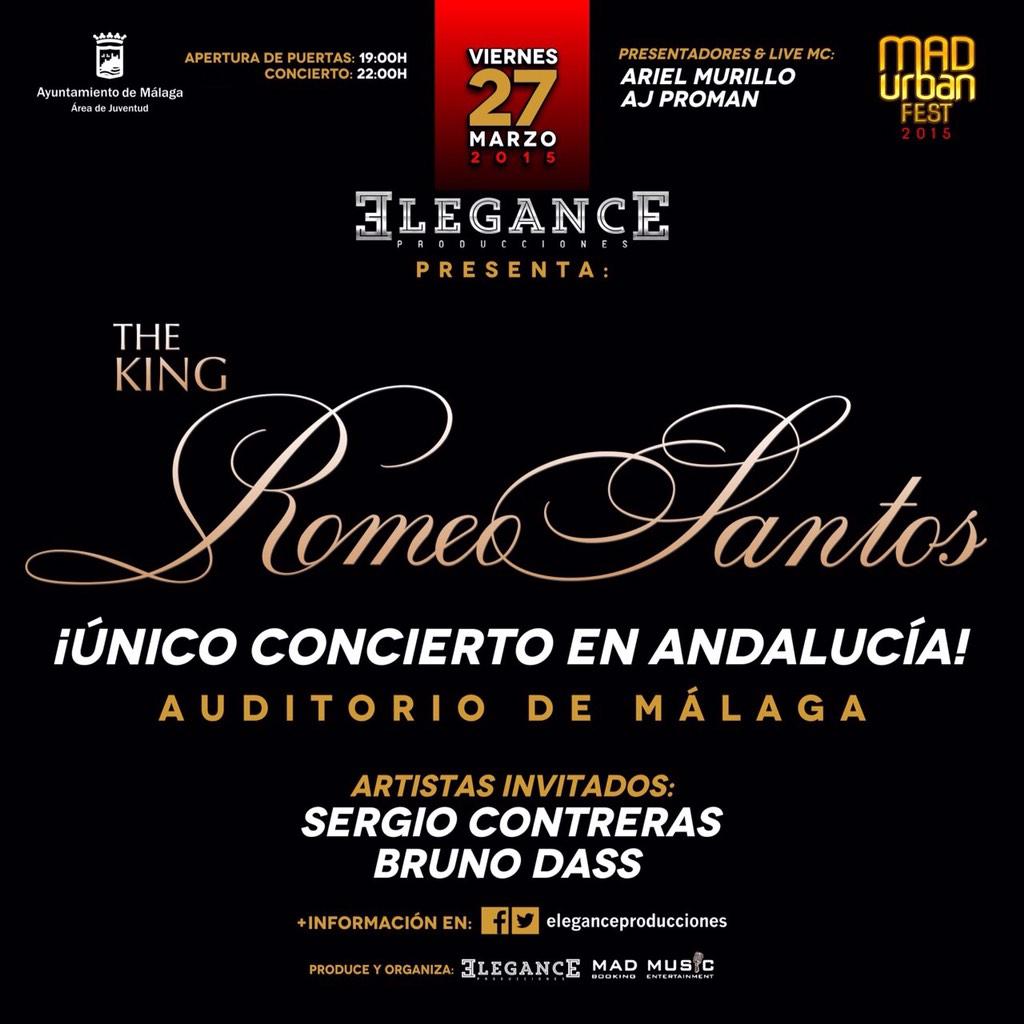 Sergi0Contreras's tweet photo. Málaga! El 27 de Marzo es el único concierto en Andalucía de @RomeoSantosPage y voy como artista invitado! 😊👍 http://t.co/gmAauFUN85