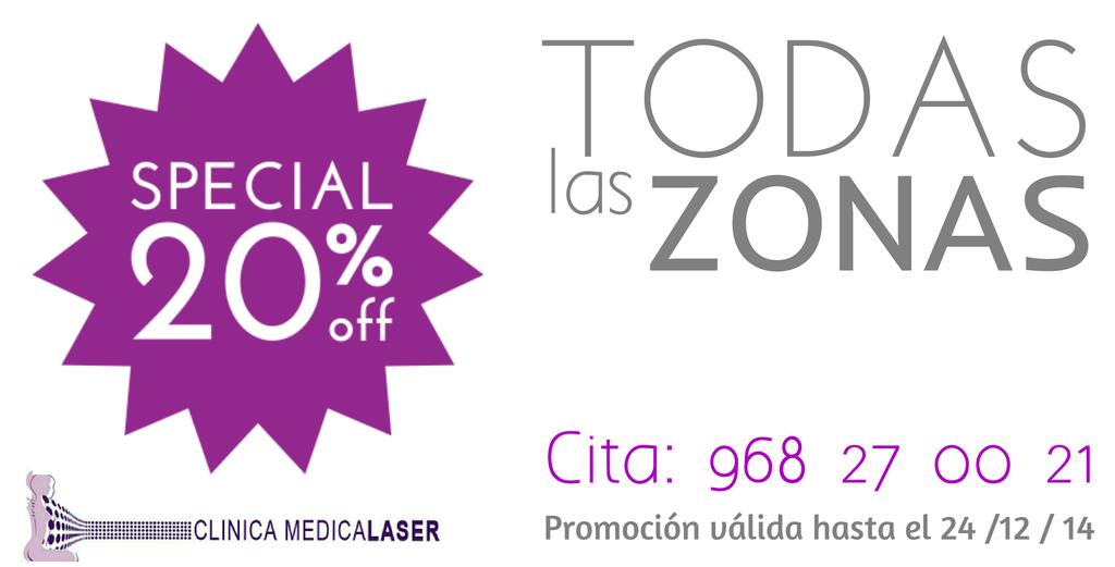 MEDICALASER_SL's tweet photo. Promoción 20% TODAS las zonas. Llama al 968 27 00 21 o visita http://t.co/qOJcykM6ls #depilaciónlaser #Murcia http://t.co/srdpFIn9Ph