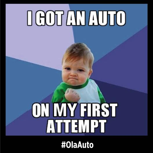 Meanwhile in #Bangalore on a #monday evening....

#OlaAuto 
#successkid