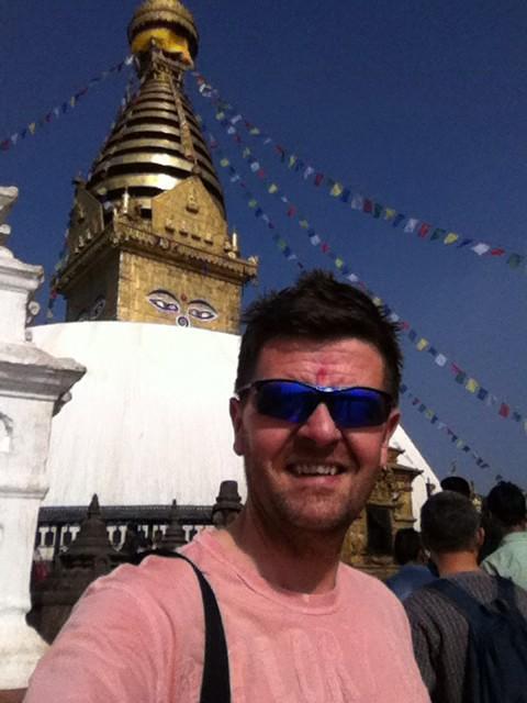 Finishing the Nepal Challenge 2014 on a  high @ Kathmandu monkey temple. Wonderful place and wonderful people