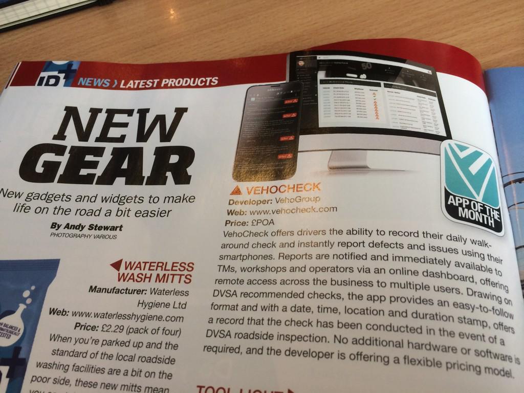 Vehocheck's tweet image. Vehocheck is "App of the Month" in this months edition of Trucking Magazine!
vehocheck.com