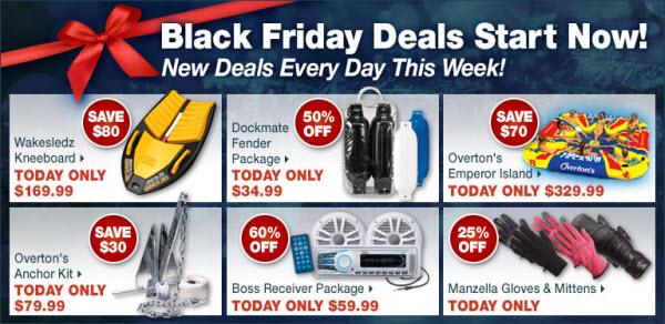 Start your Black Friday shopping NOW! New deals each day this week! overtons.com Check out Monday's deals!