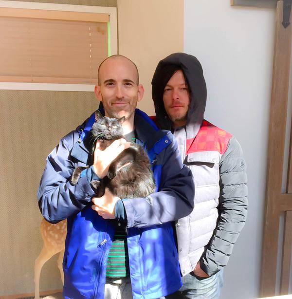 ennoia3's tweet photo. The Reedus with his friend, Jonathan @thespeedoftime and #EITD in GA last week recreated by http://t.co/rf1PazsdoT http://t.co/oLO6Yo9vjb