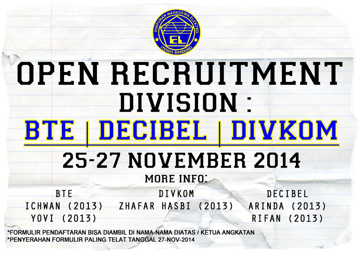 Come Join Us! <a href="/EL_ITENAS14/">ELEKTRO ITENAS 2014</a>