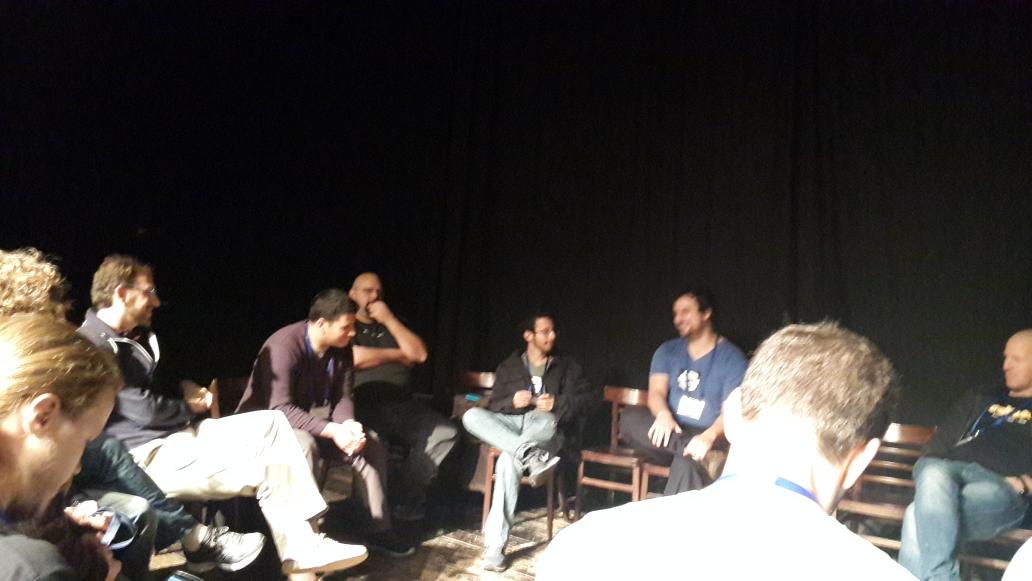 shar1z's tweet image. #openspaces @elasticsearch AMA with @bleskes + @kimchy & #chatops with @bigpanda & cardioid #hubot #devopsdays TLV