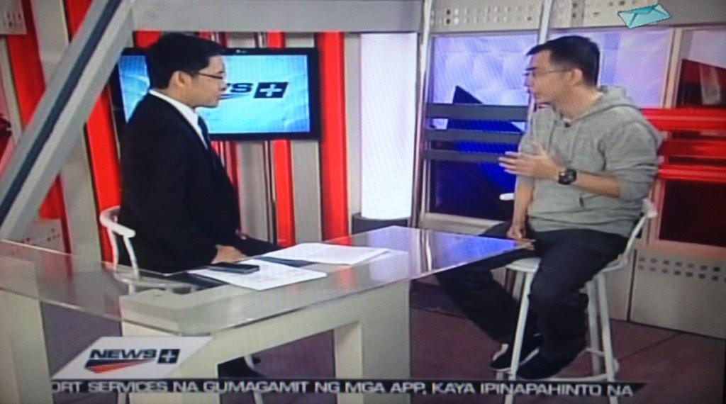 MrPureBusiness's tweet photo. Atty. @edtolentino talking #PacAlgeri with @tunyings_kaindo on News+ πΊ Mga IDOL! π http://t.co/LmNZI1j95p