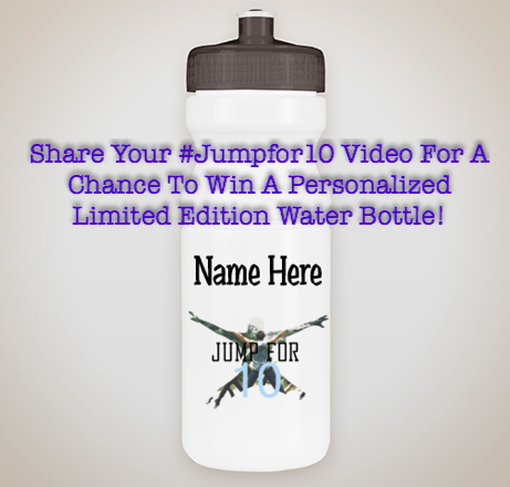 JumpFor10's tweet photo. Share your #JumpFor10 Video for a chance to win a Personalized Water Bottle! #Contests https://t.co/KPuV4jtq9r http://t.co/PpATW5AZrn