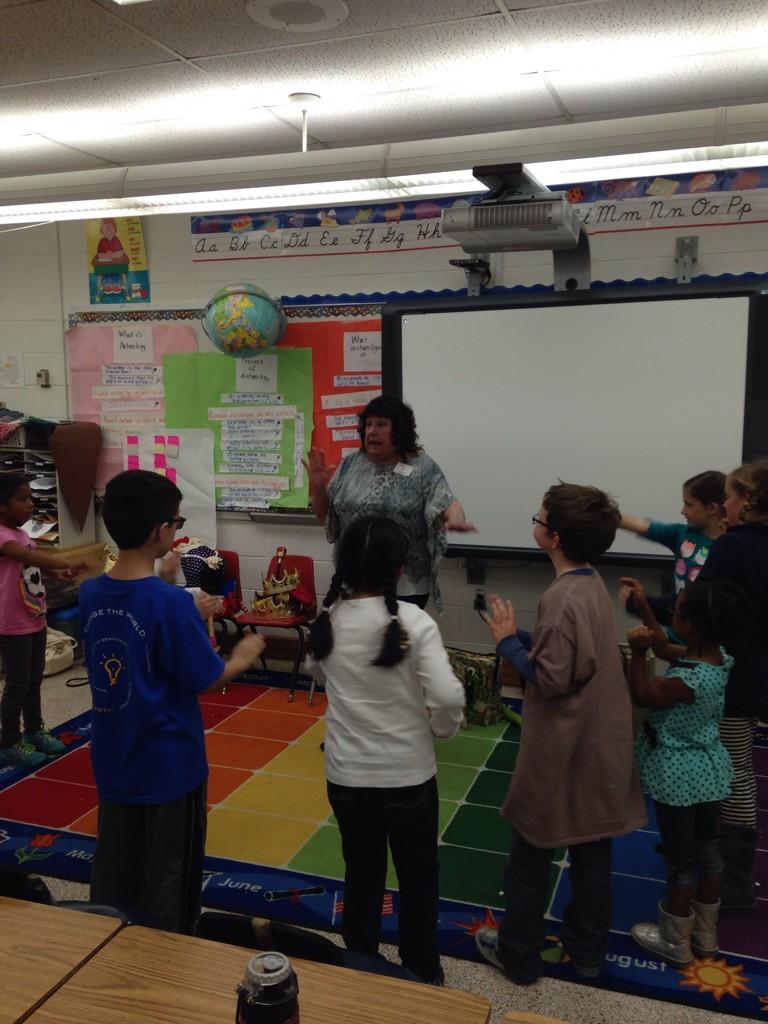 knechtpam's tweet photo. Great finish to a fabulous day. Storyteller, Mrs. Vekerka, has the students interacting with children's literature. http://t.co/HCxsDpzEoi