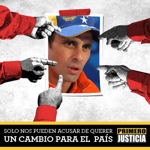 Pr1meroJusticia's tweet photo. .@hcapriles: Acusado de incitar a la violencia. #RechazaLaPersecución  http://t.co/PgdxZcgzWQ