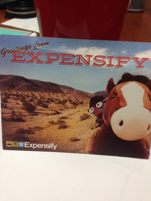 DougSleeter's tweet photo. @Expensify gets the creativity award for #solutions14. Clyde + @SkeeterSleeter thanks Dave Barrett & team http://t.co/K0yxllLRXC