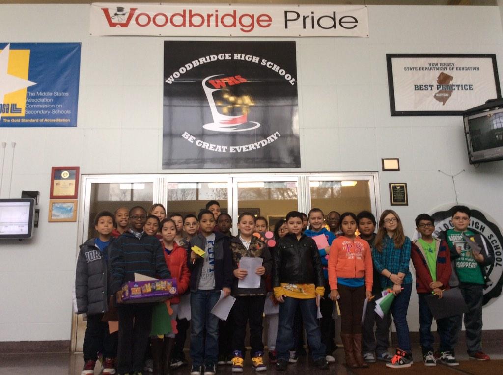 Mrs. Herbeck's class at Woodbridge High School working with Mrs. Wauter's class on persuasive essays.