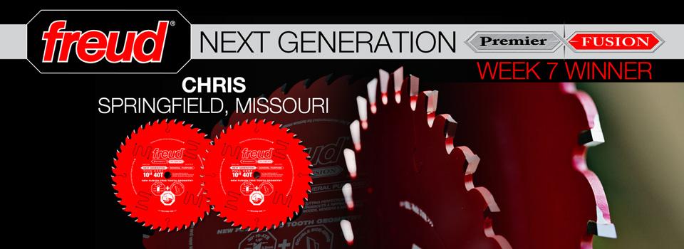 FreudTools's tweet image. Chris from Springfield Missouri lucky week 7 winner of Freud Fusion Fridays! Register here: a.pgtb.me/twgrGZ