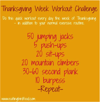 CoolSpringsMD's tweet photo. Try to add this Thanksgiving Week Workout Challenge to your normal exercise routine this week! http://t.co/29eQaZhEIa