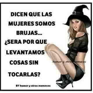 IsWendyc's tweet photo. Dicen que las mujeres somos brujas. ¿Será por que levantamos cosas sin tocarlas? xD http://t.co/tSPkl7Fdpv
