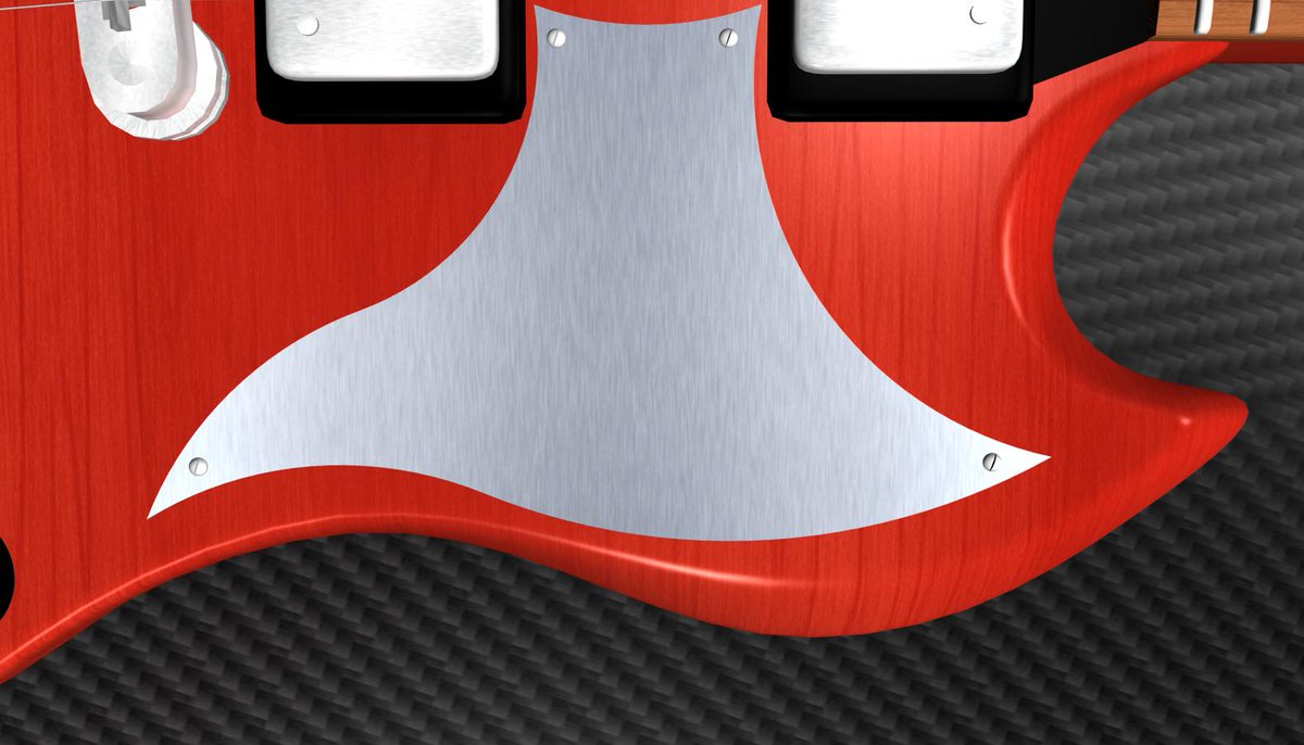 Ax pickguard: This is our proposal to protect the Gibson SG with a different material and a new shape.