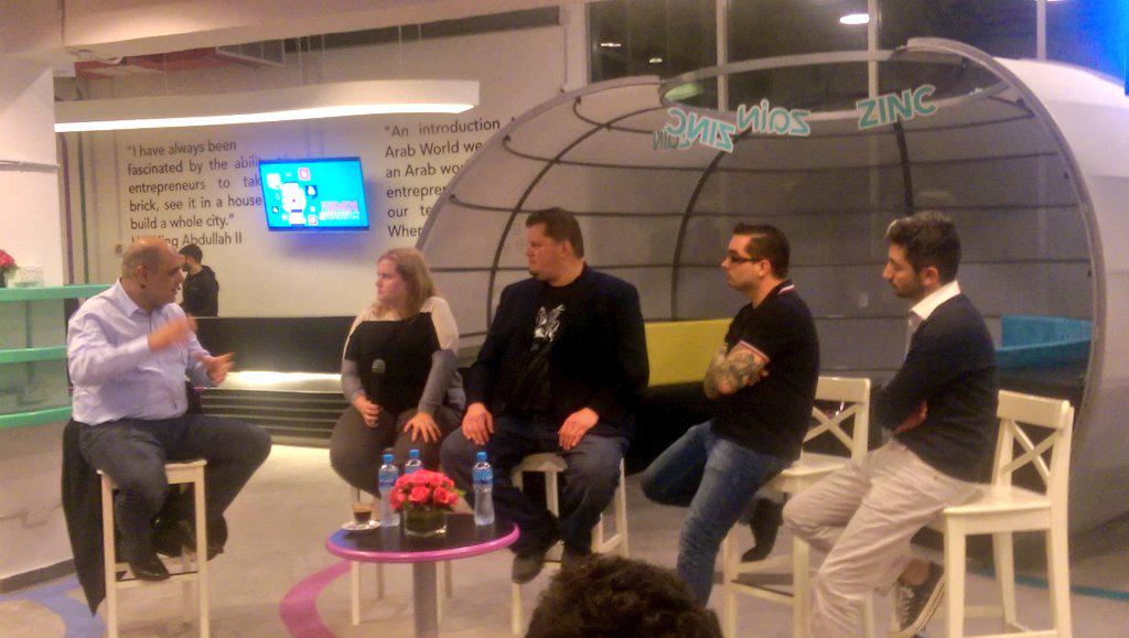 ZainJo's tweet photo. The speakers are advising the audience about Gaming development industry #Zain_ZINC #ZainCER http://t.co/AU4jvmCNqe