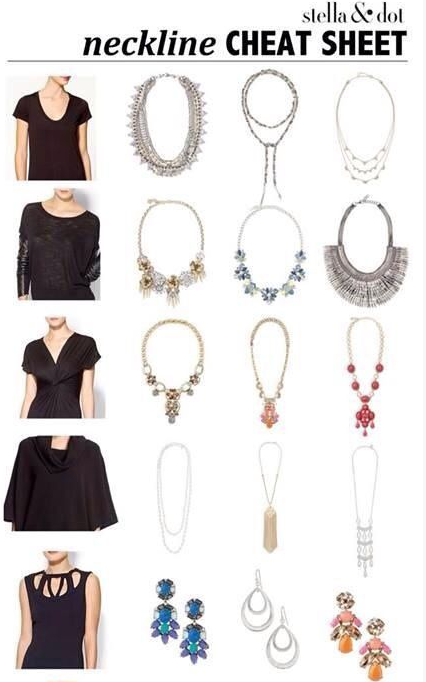 nancypho's tweet photo. silver or gold? long or short? let me count the ways #neckline cheat sheet #holidayoutfit #stelladot http://t.co/Q7sAhCnpGg