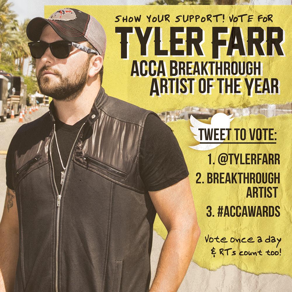 tylerfarr's tweet photo. #ACCAwards voting starts today, RT to vote for @tylerfarr #BreakthroughArtist http://t.co/Ys20QRuwJw