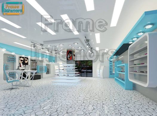 ThreeDesigners's tweet image. تصميم داخلي لمحل نظارات حيث استخدام الوان جذابه و مريحه للعين