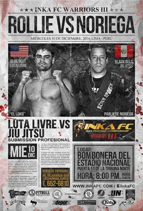 INKAFC's tweet photo. Súper lucha de submission entre @RolliePeterkin y @pablodenoriega este 10 de diciembre bombonera del estadio nacional http://t.co/NoRm3VM0tY